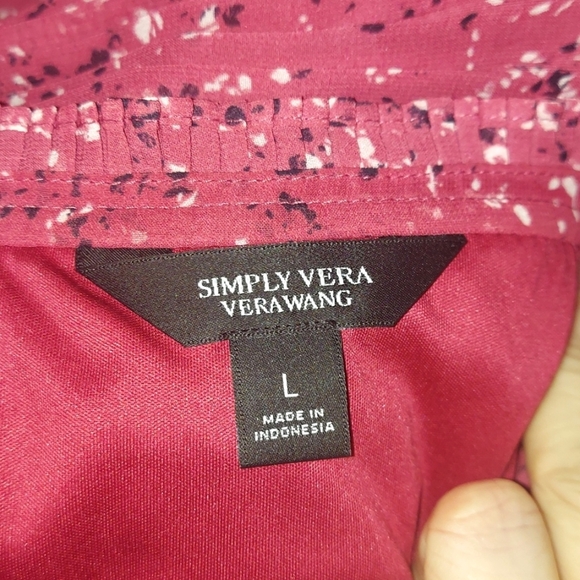 Simply Vera Wang Women's Sheer Floal Tunic Blouse Sz L - Picture 8 of 11